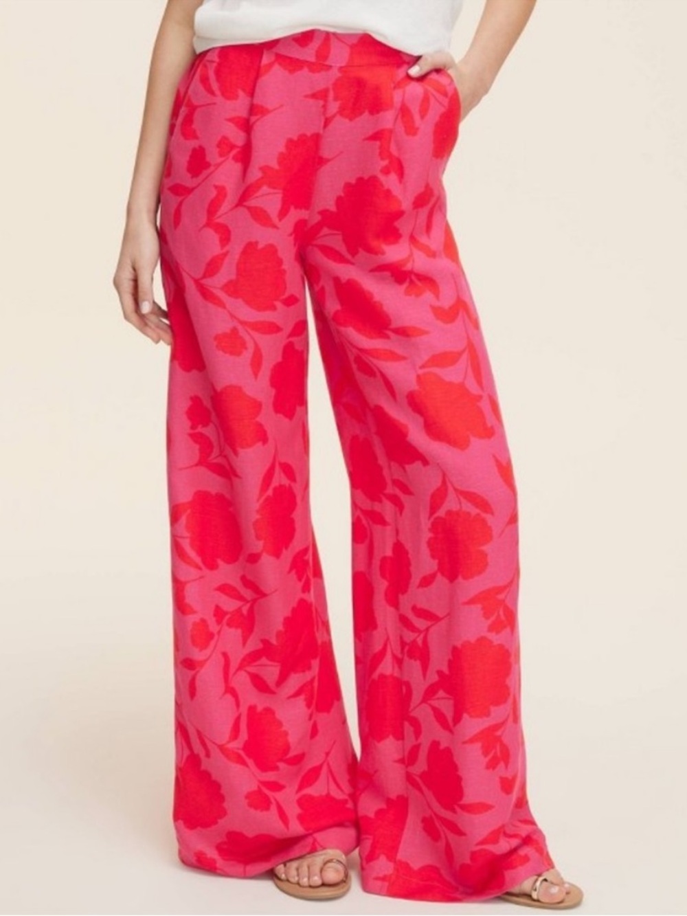 Kate Spade X Target Classic Rose Linen Blend Trousers Size 8-10